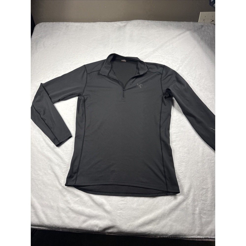 Arc'teryx Rho LT Zip Neck Pullover Men M Gray Reflective 1/4 Zip Layer 13029